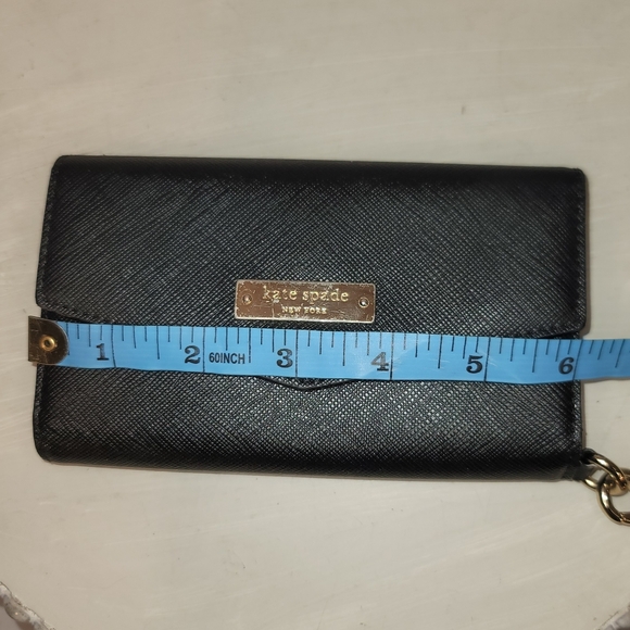 Kate Spade Black Saffiano Leather Wristlet Trifold Wallet - Picture 11 of 12
